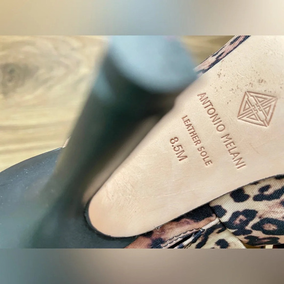 Antonio Melani Leopard Print Open Toe Sandal  Heel Women Shoe Size 8.5 EUC - Picture 6 of 6